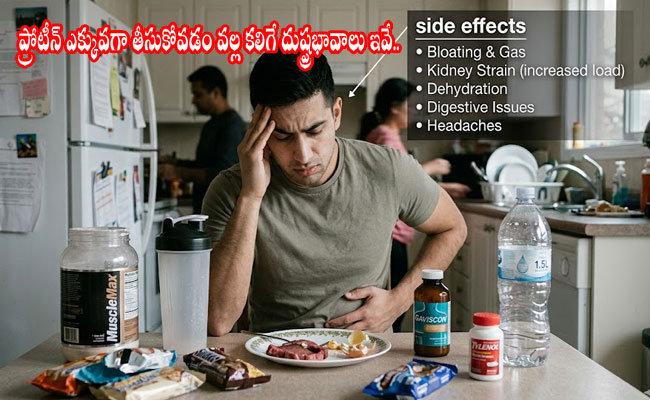 Protein : ప్రోటీన్ ఎక్కువగా తీసుకోవడం వల్ల కలిగే దుష్ప్రభావాలు ఇవే.. 