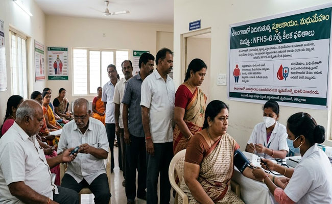 NFHS-6 Survey : తెలంగాణలో పెరుగుతున్న ఊబకాయం, మధుమేహం ముప్పు..! ఎన్‌ఎఫ్‌హెచ్‌ఎస్-6 సర్వేలో కీలక విషయాలు..