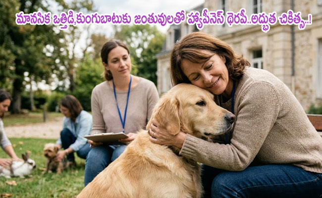 Stress and Depression : ఫ్రాన్స్‌లో సరికొత్త ప్రయోగం: మానసిక ఒత్తిడి, కుంగుబాటుకు జంతువులతో 'హ్యాపీనెస్ థెరపీ'.. అద్భుత చికిత్స.. !