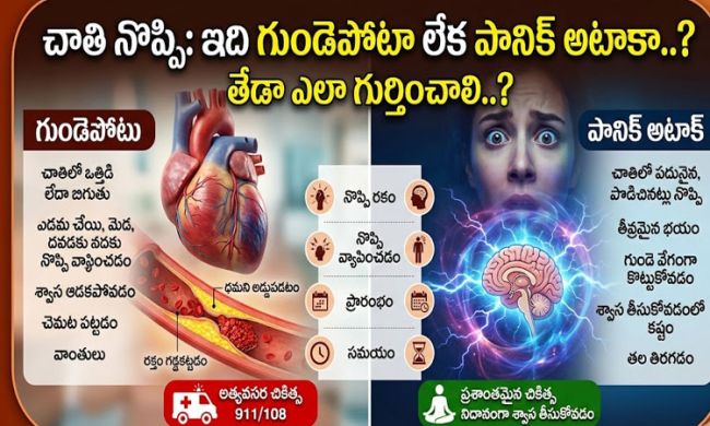 Chest Pain : ఛాతీలో నొప్పా..? అది గుండెపోటా..? లేక పానిక్ అటాకా..? తేడా ఎలా గుర్తించాలి..?