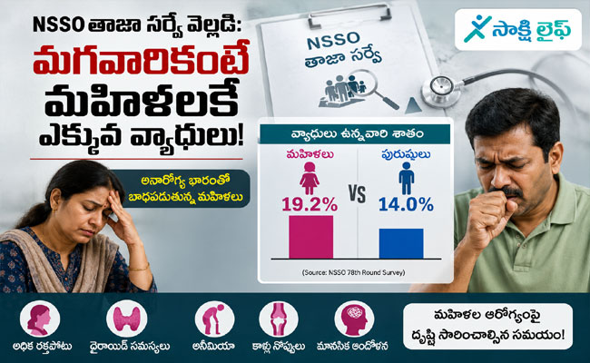 Health Problems : పురుషుల కంటే స్త్రీలల్లోనే ఎక్కువ వ్యాధులు..ఎన్‌ఎస్‌ఎస్‌ఓ తాజా సర్వేలో వెల్లడి..