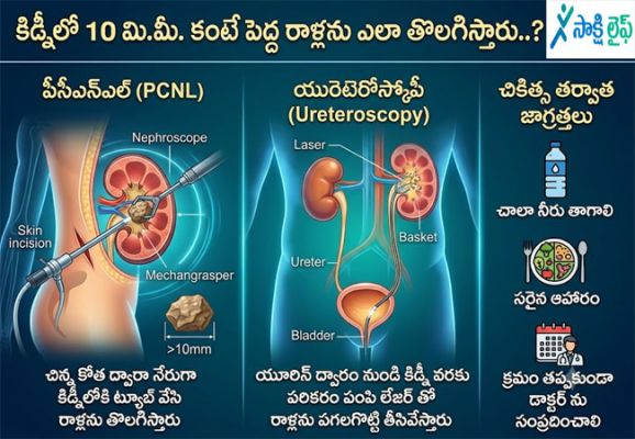 Kidney health : కిడ్నీలో 10 మి.మీ. కంటే పెద్ద రాళ్లను ఎలా తొలగిస్తారు..?  