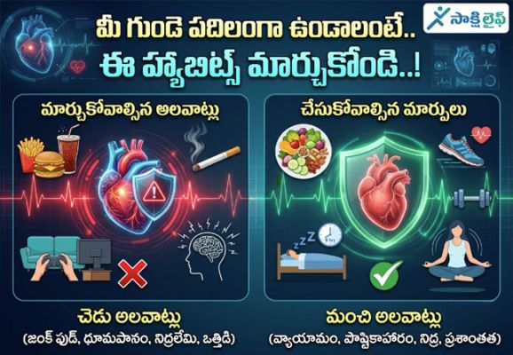 Heart Health : మీ గుండె పదిలంగా ఉండాలంటే.. ఈ హ్యాబిట్స్ మార్చుకోండి..!