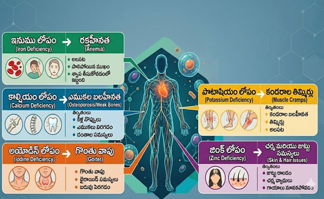 మన బాడీలో మినరల్స్ డెఫిషియెన్సీ తలెత్తితే ఎలాంటి వ్యాధులు వస్తాయి..?